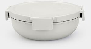 Brabantia Make & Take Salad Bowl salátástál, 1300 ml, szivárgás- és légmentes záródás, bepattintós (clip-on) zárómechanizmus, kerek forma, műanyag, világosszürke - 206368