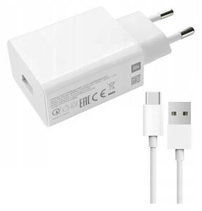 XIAOMI hálózati töltő USB aljzat (5V / 3000mA, 22.5W, gyorstöltés támogatás + Type-C kábel) FEHÉR (MDY-11-EP / LB4173U0324503(D))
