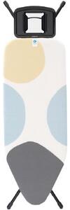 BRABANTIA Solid Steam Iron Rest vasalódeszka 1240x450mm - C méret. fix vasalótámasz. D=22mm fekete váz. tavaszi buborékok huzat - 134920