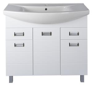 Viva SZQUARE 85 lábon álló fürdőszobabútor Sanovit ZENON 6085 porcelán mosdóval 86 x 50 cm