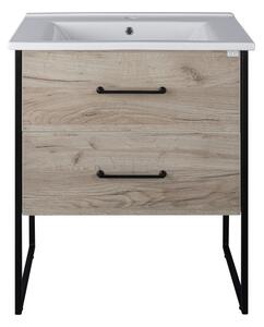 TMP IRON 75 álló fürdőszobabútor - Sanovit ATRIA 9075 porcelán mosdóval - 75 x 45,5 cm