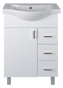 VivaStyle BIANKA 65 lábon álló fürdőszobabútor 3 fiókos Sanovit ALBATROS10065 mosdóval 64,5x46,5cm