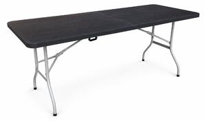 Aga Kerti összecsukható asztal 180x74x74 cm fa utánzattal Fekete