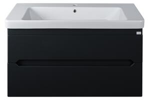 TMP SHARP 105 - FEKETE - fali fürdőszobabútor- Sanovit LUXURY 11105 mosdóval - 105 x 46 cm