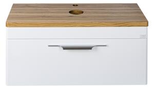 TMP MOON 90 cm fehér - natúr dió - fali fürdőszobabútor - mosdó nélkül - Top Counter mosdókhoz