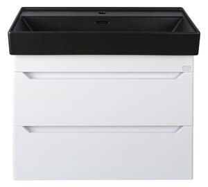 TMP SHARP 60 fali fürdőszobabútor - CeraStyle SHARP FEKETE mosdóval - 60 x 48 cm