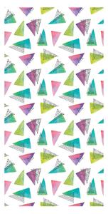 Tapéta - Színes háromszögek zöld tónusokkal