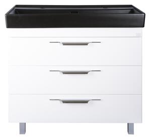TMP TRIO 100 álló fürdőszobabútor - CeraStyle SHARP FEKETE mosdóval - 100 x 48 cm