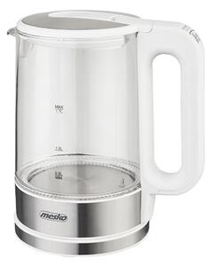 Adler MS 1301W 1,7L hőmérséklet-szabályozós üveg vízforraló fehér