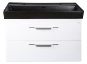 TMP LUX 100D fali fürdőszobabútor - CeraStyle SHARP FEKETE DUPLA csaplyukas mosdóval - 100 x 48 cm