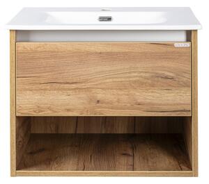 TMP NORD CRAFT 60 fali függesztett fürdőszobabútor - SKY E-8099-60 porcelán mosdóval- 61 x 46 cm