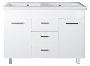 TMP FLAT 120 álló fürdőszobabútor - Sanovit ISIK 4120 DUPLA porcelán mosdóval - 120 x 44 cm