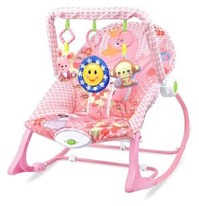 TIMELESS Rezgő zenélő pihenőszék 18kg-ig rózsaszín HOP1001853