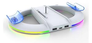 IPega függőleges töltőállvány (2xUSB+Type-C aljzat, RGB, PlayStation 5 / 5 Slim/ 5 Pro kompatibilis) FEHÉR (PG-P5S045)