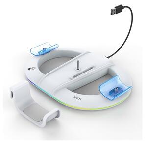 IPega függőleges töltőállvány (2xUSB+Type-C aljzat, RGB, PlayStation 5 / 5 Slim/ 5 Pro kompatibilis) FEHÉR (PG-P5S045)
