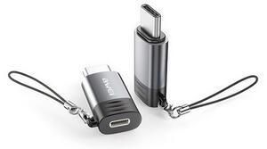 Awei adapter (lightning aljzat - Type-C, adatátvitel és töltés, OTG) VILÁGOSSZÜRKE (A12)