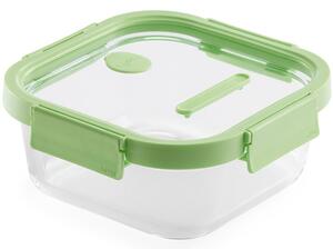 LÉKUÉ Glass Container Square üveg ételtároló doboz 1100ml Zöld LK884023