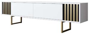 TV asztal/szekrény Goldise (fehér + arany)