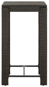 VidaXL barna polyrattan kerti bárasztal 60,5 x 60,5 x 110,5 cm