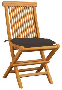 VidaXL 4 db tömör tíkfa kerti szék tópszínű párnákkal