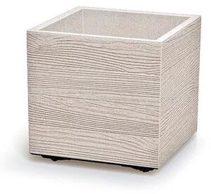 Virágcserép Prosperplast MADERA SQUARE eco fa 38,5 cm fehér