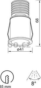 MAXlight Maxlight Mantra Guincho 7080 oczko lampa wpuszczana downlight IP54 1x3W LED 2700K 210 lm biała