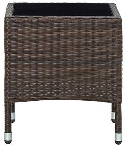 VidaXL barna polyrattan kerti asztal 40 x 40 x 45 cm