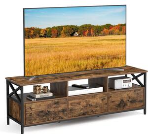 TV-állvány 3 fiókkal és tárolópolcokkal, 147 x 50 x 40 cm, rusztikus