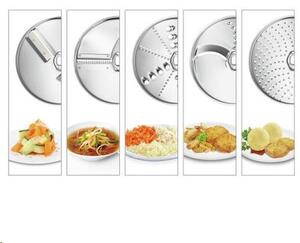 Bosch VeggieLove zöldségszeletelő és -aprító készlet - MUM5..-hez, reszelő-, szeletelő-, aprítótárcsák - 5db (MUZ5VL1)