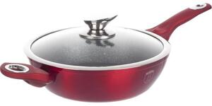BerlingerHaus BH/1261N Metallic Line Burgundy Edition Mély Serpenyő - Fedővel, 32 cm, Piros