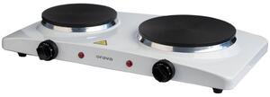 ORAVA Elektromos főzőlap 2 égős 1500W hőmérséklet-szabályozás Fehér VP-91 W