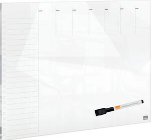 NOBO Home Tervezőtábla üveg mágneses felület heti 43x56 cm fehér