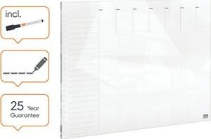 NOBO Home Tervezőtábla üveg mágneses felület heti 43x56 cm fehér