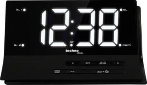 Rádiójel vezérelt digitális ébresztőóra, fekete, Techno Line WT 482