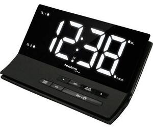 Rádiójel vezérelt digitális ébresztőóra, fekete, Techno Line WT 482