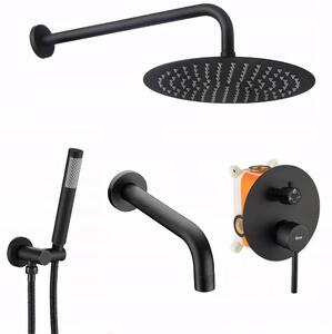 Rea Lungo - rejtett fürdő szett zuhanyzóval + doboz P6300 - komplett készlet, fekete, REA-P4112
