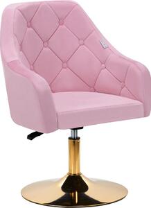 Activeshop 4Rico fotel obrotowy QS-BL14G aksamit różowe