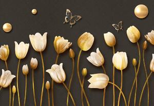 Fotótapéta - Arany tulipánok (147x102 cm)