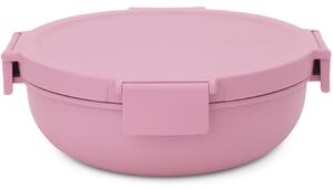 Brabantia Make & Take Salad Bowl salátástál, 1300 ml, szivárgás- és légmentes záródás, bepattintós (clip-on) zárómechanizmus, kerek forma, műanyag, rózsaszín-lila - 241901