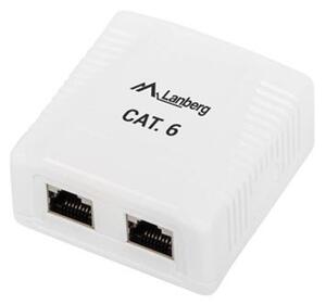 Lanberg falon kívüli aljzat CAT.6 FTP árnyékolt 2xRJ45 (OS6-0002-W)