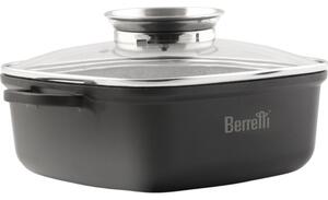 Berretti BR-2134 Aluminium Lábas Üveg fedővel Ø 24cm 4,5L - Fekete