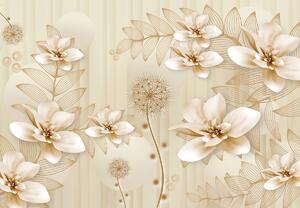 Fotótapéta - Arany virágok összetétele (147x102 cm)