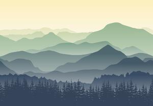 Fotótapéta - Hajnal a hegyek felett (147x102 cm)