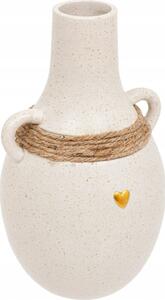 El Florero De Cuerda "floral" H22cm Blanco
