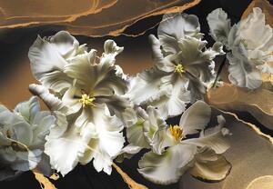Fotótapéta - Orchidea virágok márvány alapon (147x102 cm)