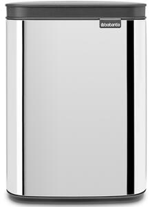 BRABANTIA Bo Waste Bin hulladékgyűjtő felnyitható Soft-Close fedéllel fali/álló műanyag tartály 4L - A méret r.m. acél fényes - 222788