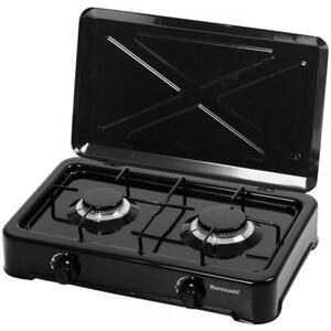 Ravanson K-02TB Kemping Gáz Főzőlap 2 Égő 3710W Fekete