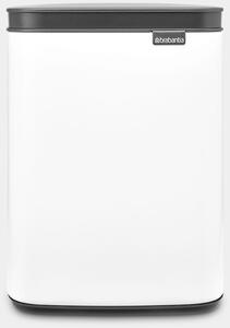 Brabantia Bo Waste Bin hulladékgyűjtő felnyitható, Soft-Close fedéllel, fali/álló, műanyag tartály, 4L - A méret, acél, fehér - 222344