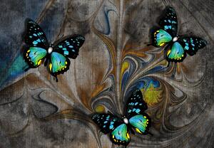 Fotótapéta - Fényes pillangók a képen (147x102 cm)