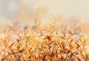 Fotótapéta - Levelek az ősz színeiben, olajfestmény (147x102 cm)